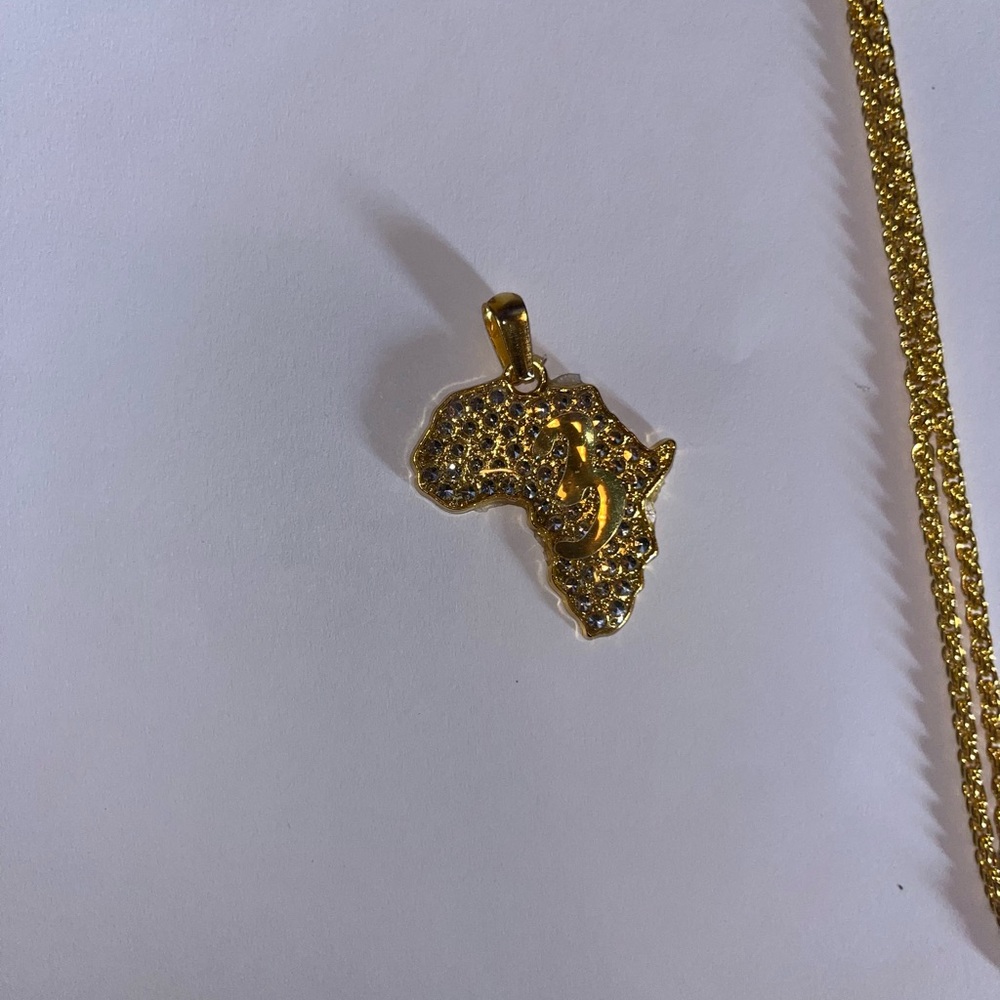 Gold Africa Pendant Necklace